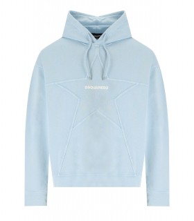 DSQUARED2 RELAXED FIT LIGHT BLAUW HOODIE