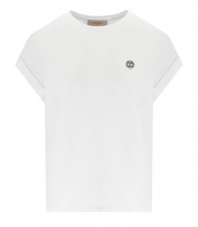 TWINSET WHITE T-SHIRT WITH LOGO