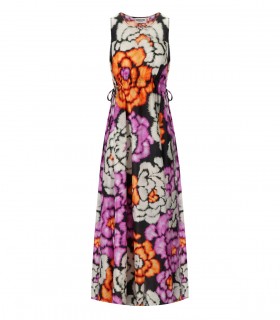 ESSENTIEL ANTWERP FLOWERS SCHWARZES LANGES KLEID