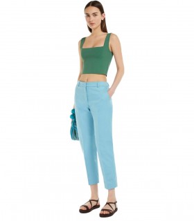 MAX MARA WEEKEND GINECEO LIGHT BLUE TROUSERS