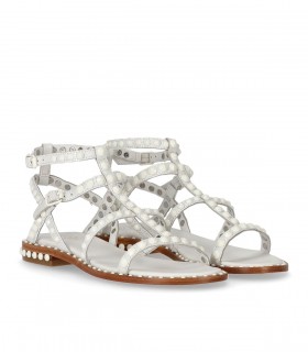 ASH PRECIOUS BIS WHITE FLAT SANDAL