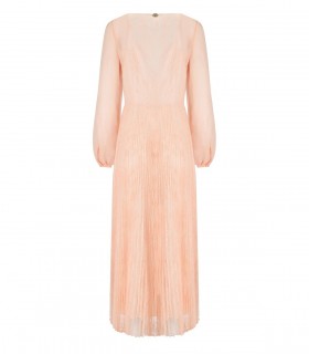VESTIDO LARGO EN ENCAJE ROSA TWINSET
