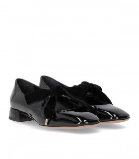 A.BOCCA MARY JANE ZWART BALLET FLAT MET STRIK
