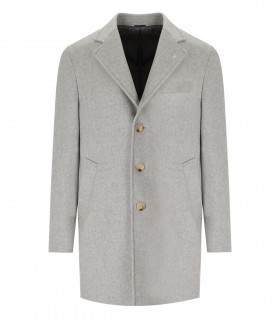 MANUEL RITZ GREY SINGLE-BREASTED COAT