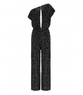 ELISABETTA FRANCHI BLACK JUMPSUIT WITH SEQUINS