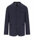 EMPORIO ARMANI NAVY BLUE PINSTRIPE JACKET WITH MANDARIN COLLAR