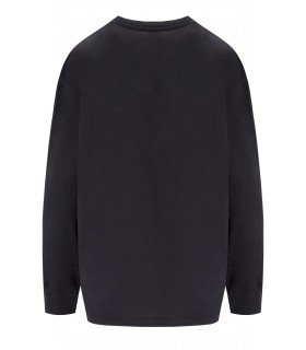 MAGLIA A MANICA LUNGA ROSE GRIGIO ANTRACITE GANNI