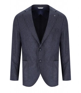 VESTE À SIMPLE BOUTONNAGE FINE RAYURES BLEUE MANUEL RITZ