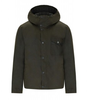 BARBOUR KEVLAR WAX OLIVE GREEN HOODED JACKET