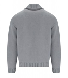 EMPORIO ARMANI GRAUER CARDIGAN MIT REISSVERSCHLUSS