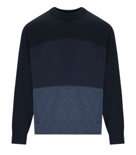 MAGLIONE GIROCOLLO DEGRADÉ BLU EMPORIO ARMANI