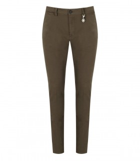MANUEL RITZ MILITÄRGRÜNE SLIM FIT HOSE 