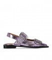 GANNI LILA SLINGBACK BALLERINAS MET GESPEN