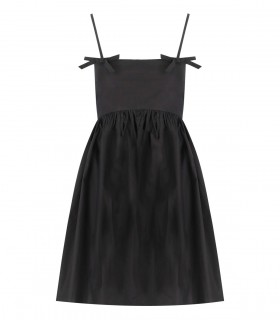 GANNI SCHWARZES KLEID MIT SCHLEIFEN