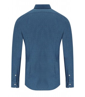 ARCHIVIUM BLAUW DENIM EFFECT OVERHEMD