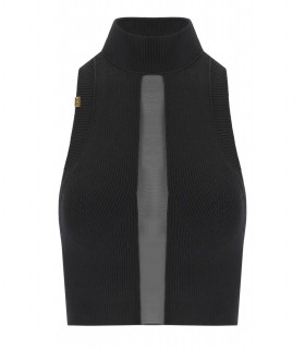TOP CON TULLE NERO ELISABETTA FRANCHI