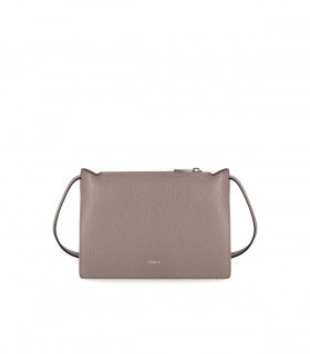 FURLA NUVOLA S STUCCO GRAY CROSSBODYTAS