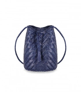 SAC À BANDOULIÈRE POMPON DOUBLE JUMP BLEU MARINE DRAGON DIFFUSION