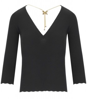 SUÉTER CON COLLAR NEGRO ELISABETTA FRANCHI