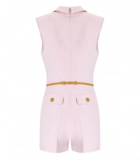 ELISABETTA FRANCHI QUARZO CURRY KORT JUMPSUIT MET KNOPEN