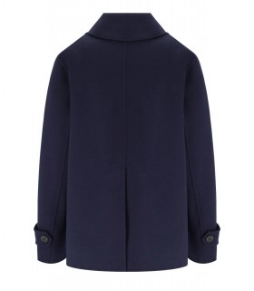 MAX MARA WEEKEND AFONE BLUE DOUBLE-BREASTED CABAN