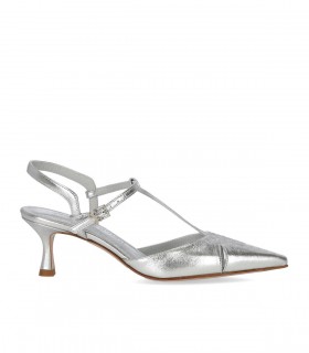 SERGIO LEVANTESI EDVIGE SILVER SLINGBACK PUMP