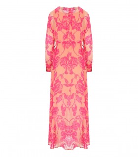 VESTIDO LARGO HARDWARE FLORAL ROSA ESSENTIEL ANTWERP