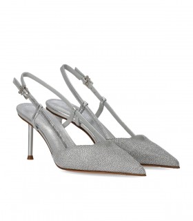 SERGIO LEVANTESI GIULIA SILVER SLINGBACK PUMP