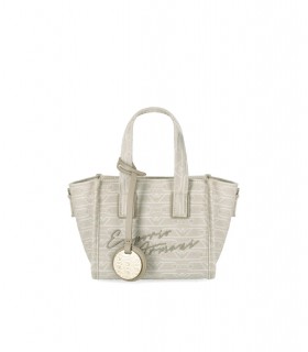 EMPORIO ARMANI MONOGRAM NATURAL MINI TAS