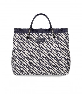 SAC CABAS MYEA MOYEN BLEU ET BLANC EMPORIO ARMANI