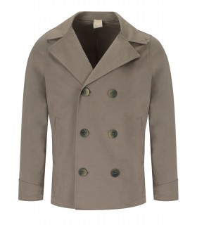 H953 BRAUNE STRICK-PEACOAT