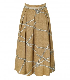 ELISABETTA FRANCHI PAGLIA BURRO MIDI ROK