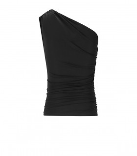 ELISABETTA FRANCHI SCHWARZES TOP MIT EINER SCHULTER