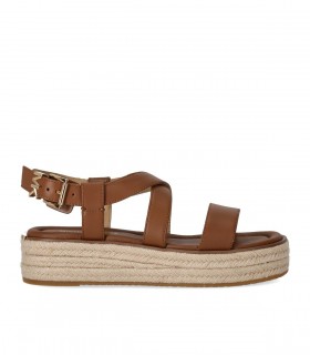 MICHAEL KORS LYNN BRAUNE PLATTFORM SANDALE