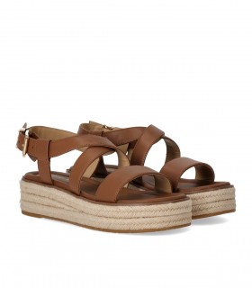 MICHAEL KORS LYNN BRAUNE PLATTFORM SANDALE