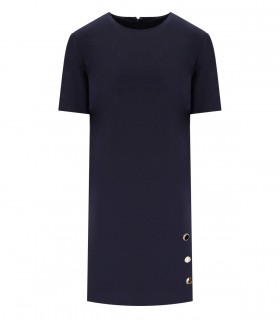TWINSET BLAUES KLEID MIT JUWELENKNÖPFEN