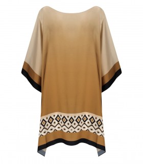 MAX MARA BEACHWEAR CANZONE BEIGE KAFTANKLEID