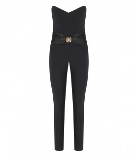 ELISABETTA FRANCHI SCHWARZES BUSTIER JUMPSUIT