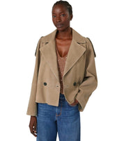 MAX MARA WEEKEND MAGA BEIGE CROPPED TRENCHCOAT