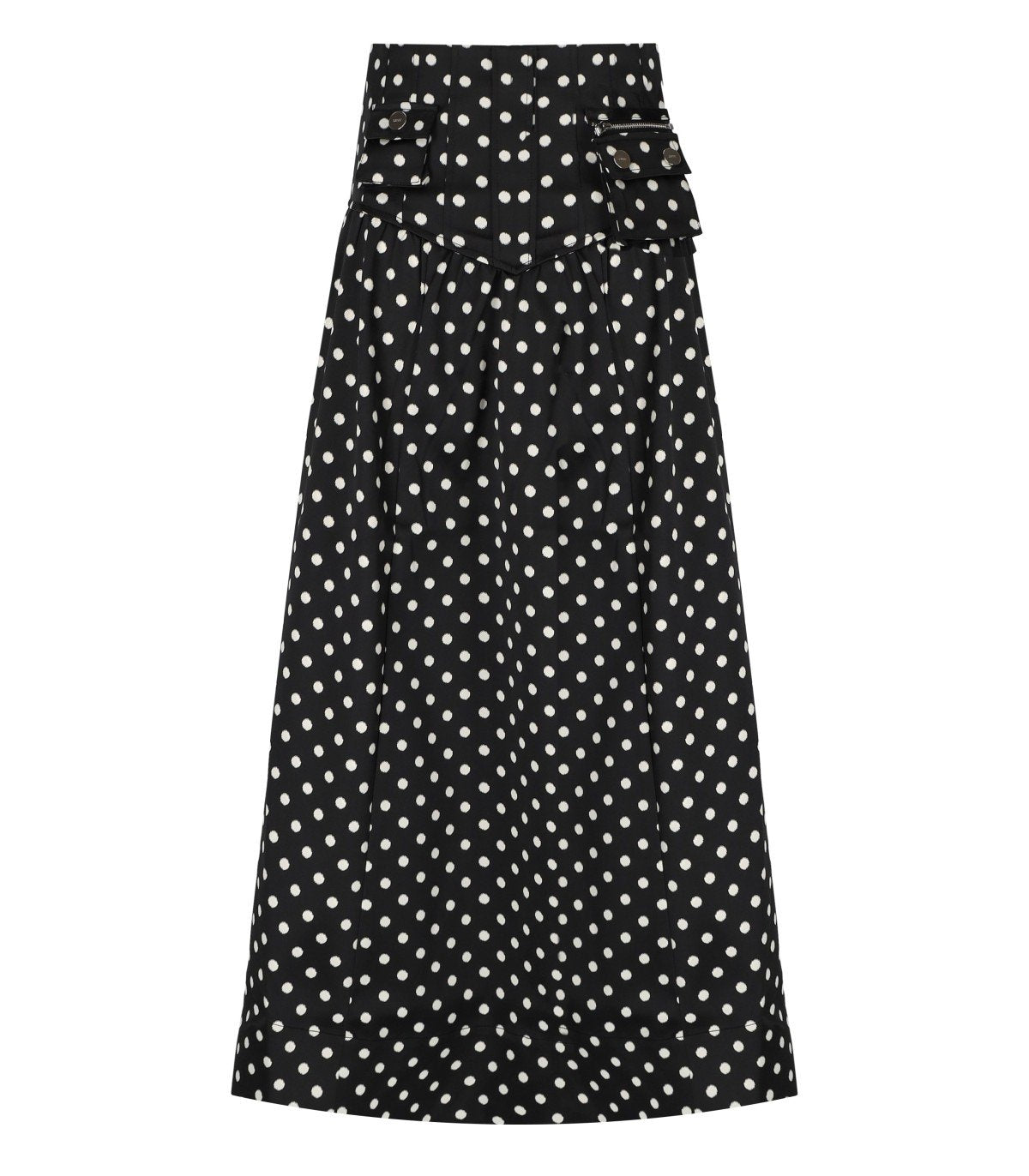 GANNI BLACK POLKA-DOT SKIRT