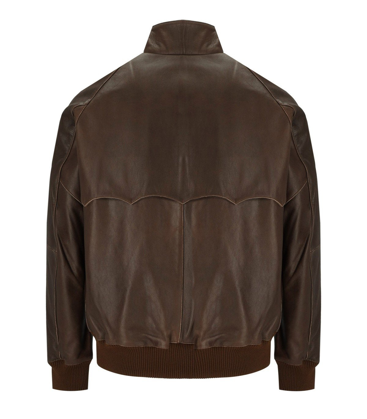 BARACUTA G9 LEATHER CHOCOLATE BOMBER JACKET