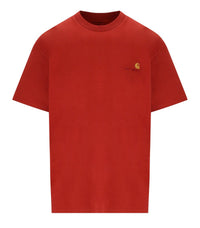 CARHARTT WIP S/S AMERICAN SCRIPT OXIDE RED T-SHIRT - L