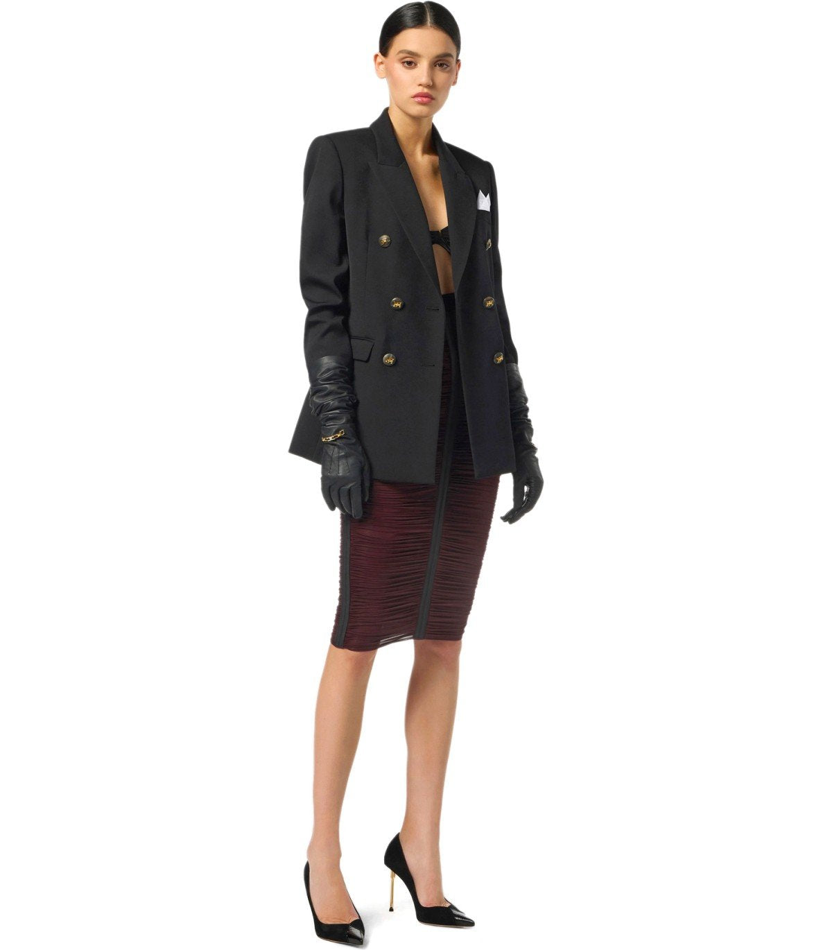 CHAQUETA DE DOBLE BOTONADURA NEGRA ELISABETTA FRANCHI