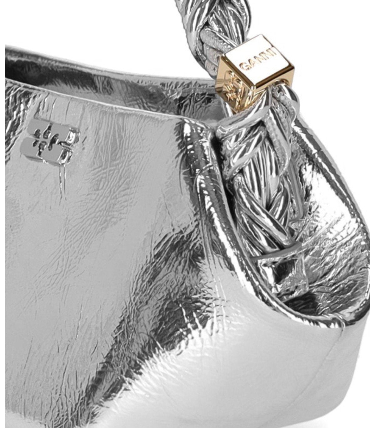 GANNI BOU MINI SILVER HANDBAG
