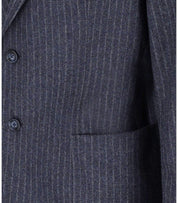 MANUEL RITZ BLUE PINSTRIPE SINGLE-BREASTED JACKET