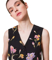 GILET A FIORI NERO TWINSET