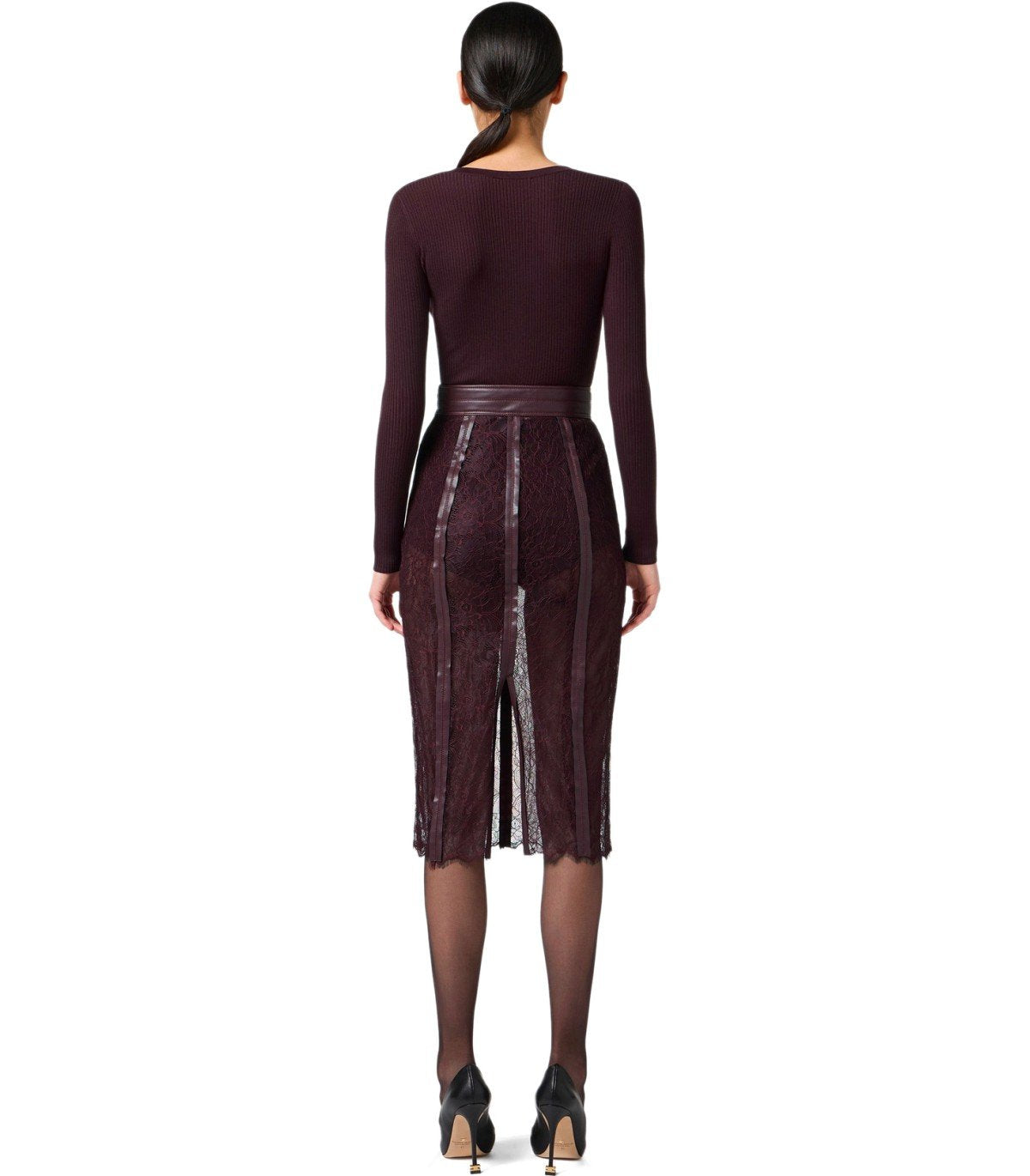 ELISABETTA FRANCHI MERLOT BUTTONED PULL