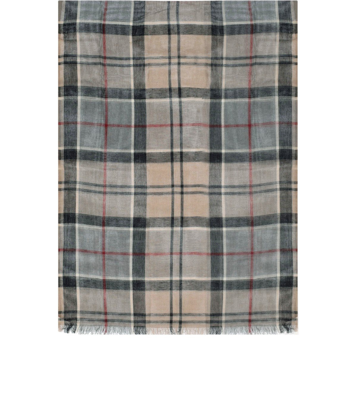 BARBOUR WELTON TARTAN GREY BEIGE SCARF