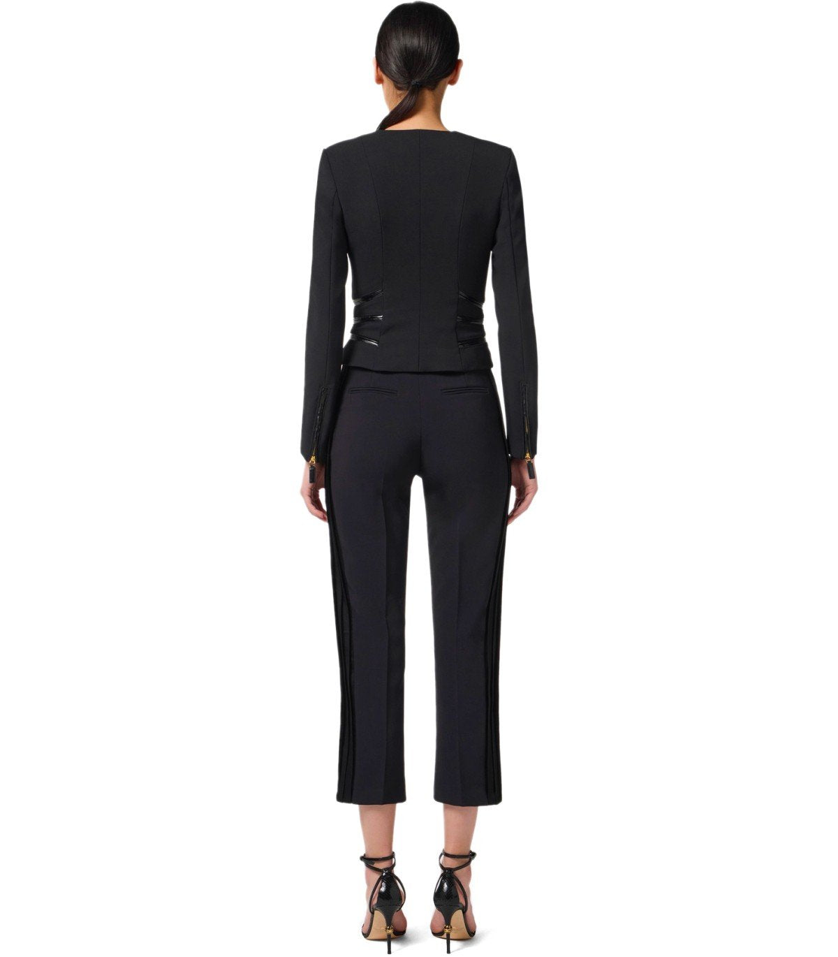 ELISBETTA FRANCHI BLACK ZIPPED JACKET