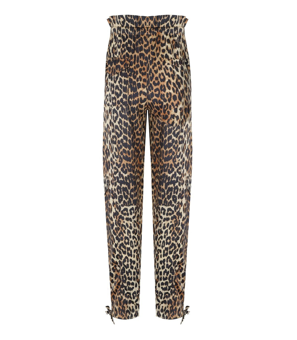 GANNI SATIN ANIMAL PRINT PANTS